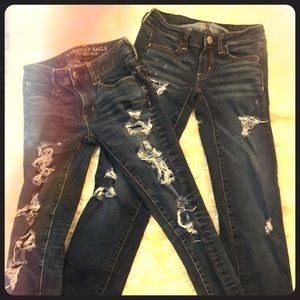Two AE ripped jeans